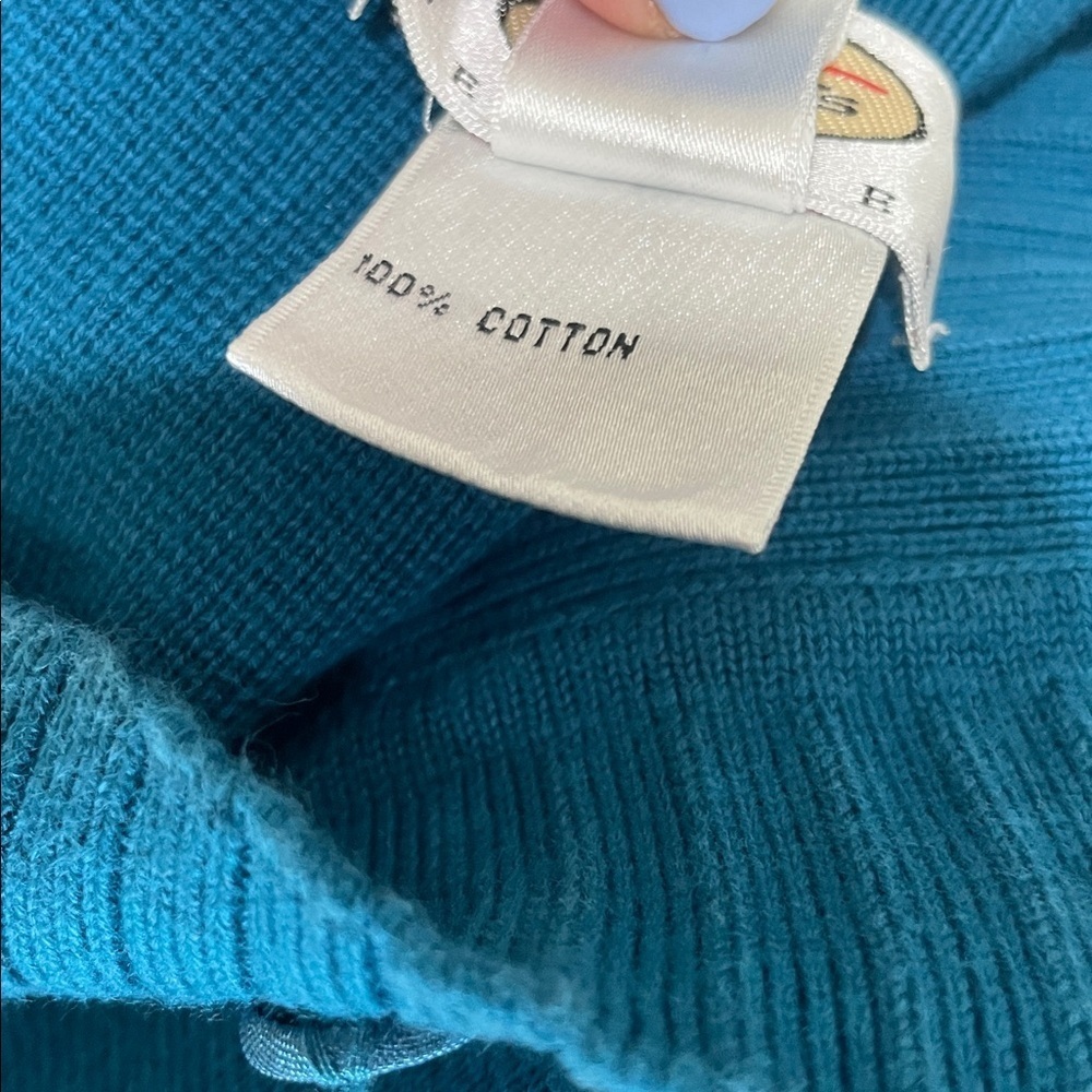 Talbots Teal Button-Up Sweater - Picture 9 of 10
